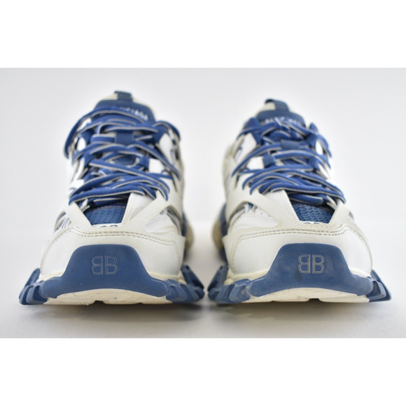 Balenciaga Track Sneaker Blue White Distressed Worn Out Platform Flat Trainer 40 - Picture 5 of 12